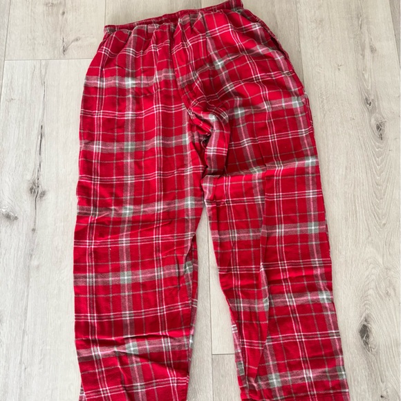 Indiana Univeristy Red Plaid Pajama Pants with Logo - Picture 4 of 7